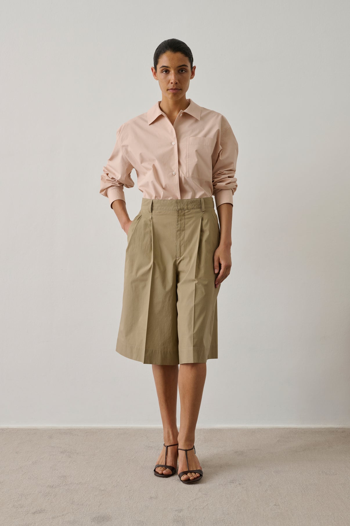 Bermuda Imogen - Sable - Coton - Femme vue 1