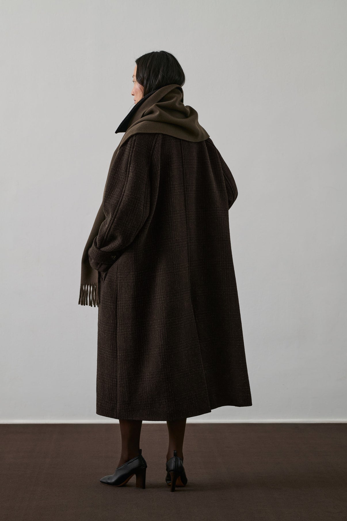 Manteau Berlin - Marron/Noir - Laine - Femme vue 3