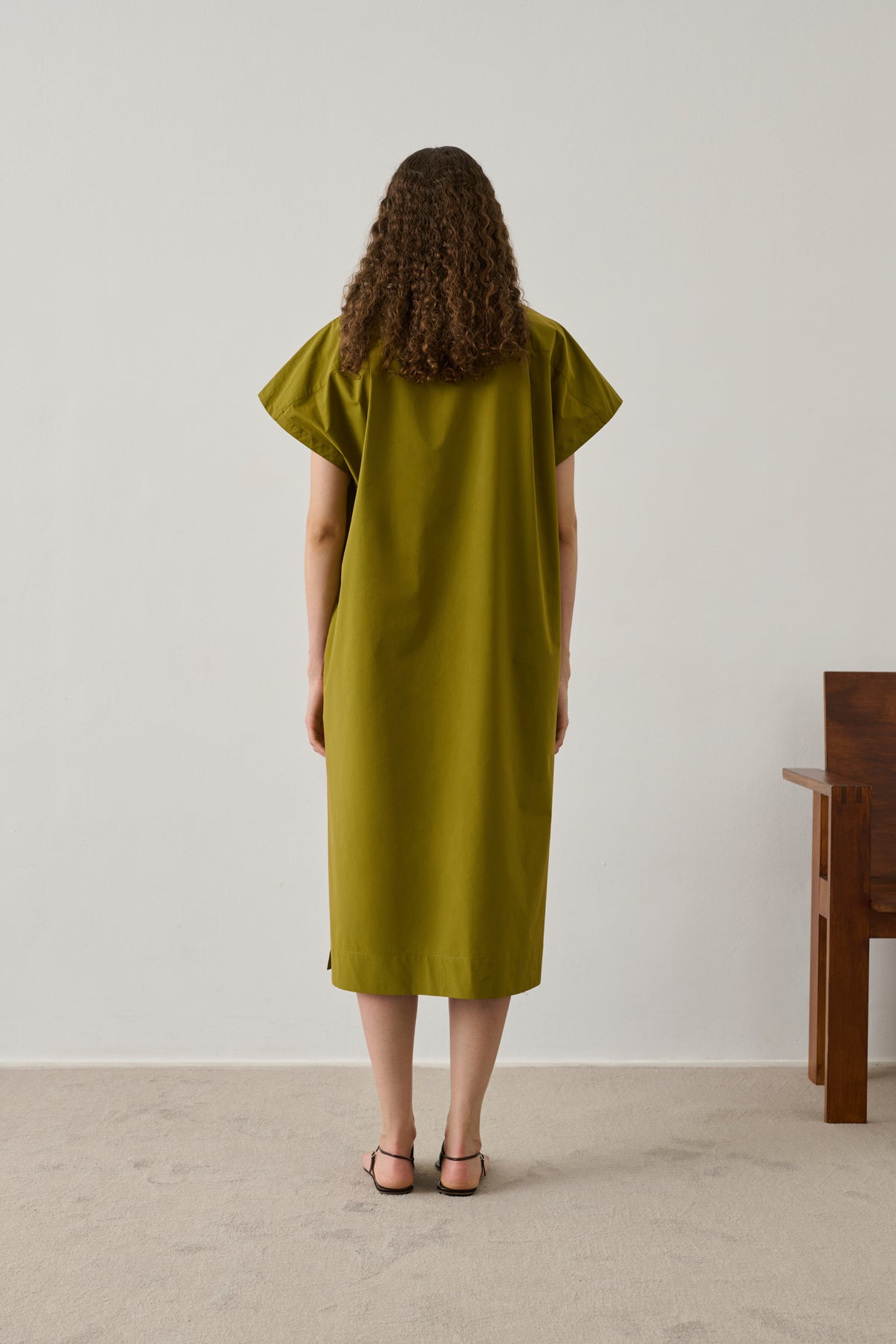 Robe Ianni - Vert Olive - Coton - Femme vue 2