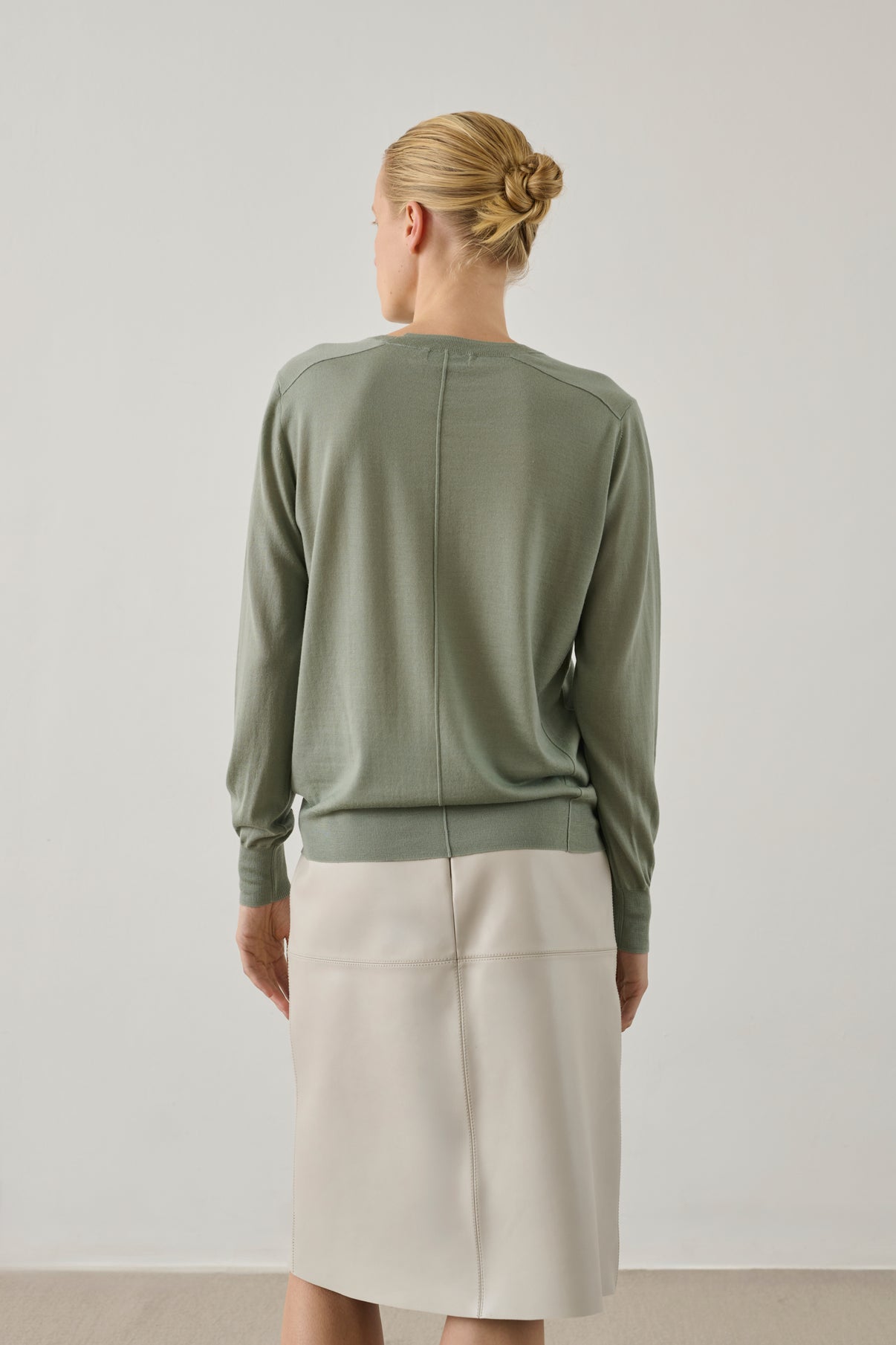 Pull Aussie - Menthe - Laine mérinos - Femme vue 3