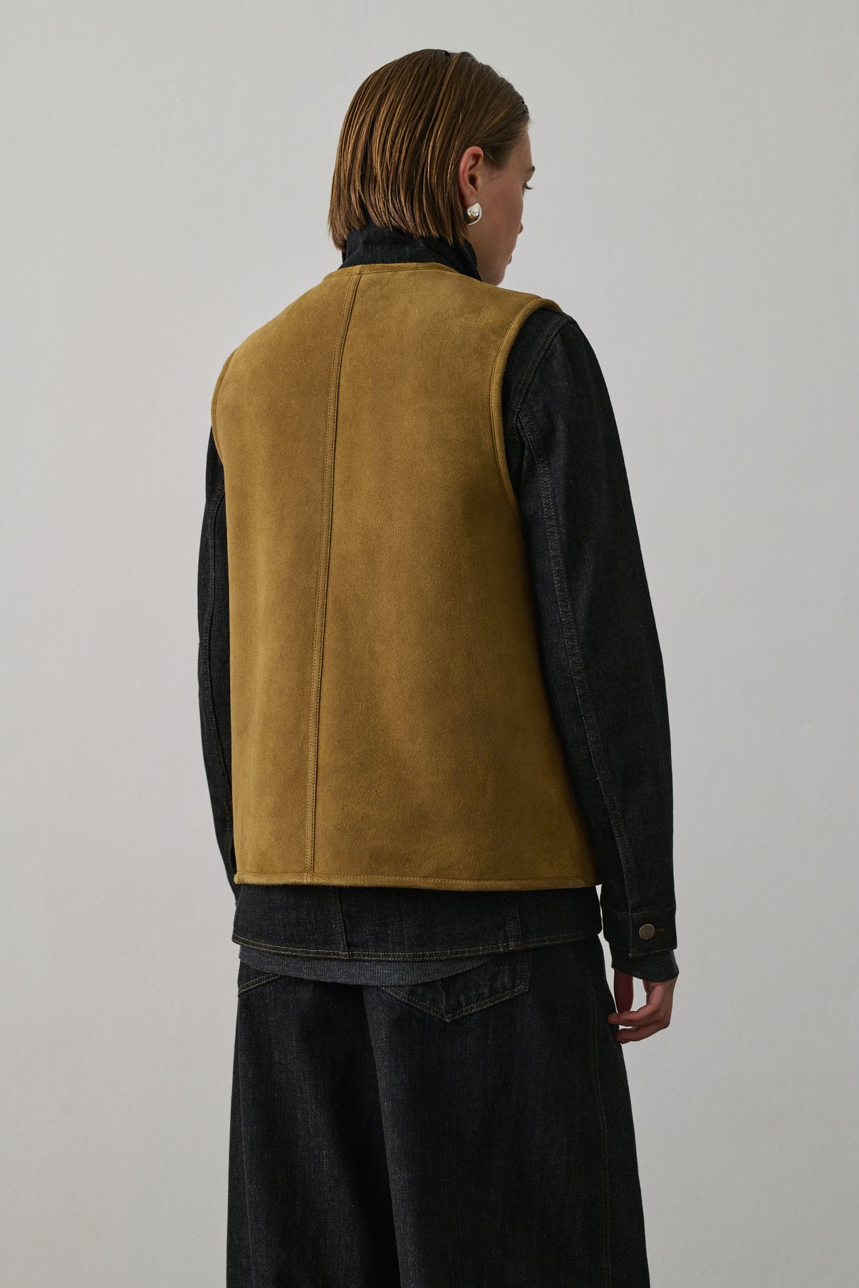 Blouson Duomo - Kaki Doré/Marron - Cuir - Femme vue 3